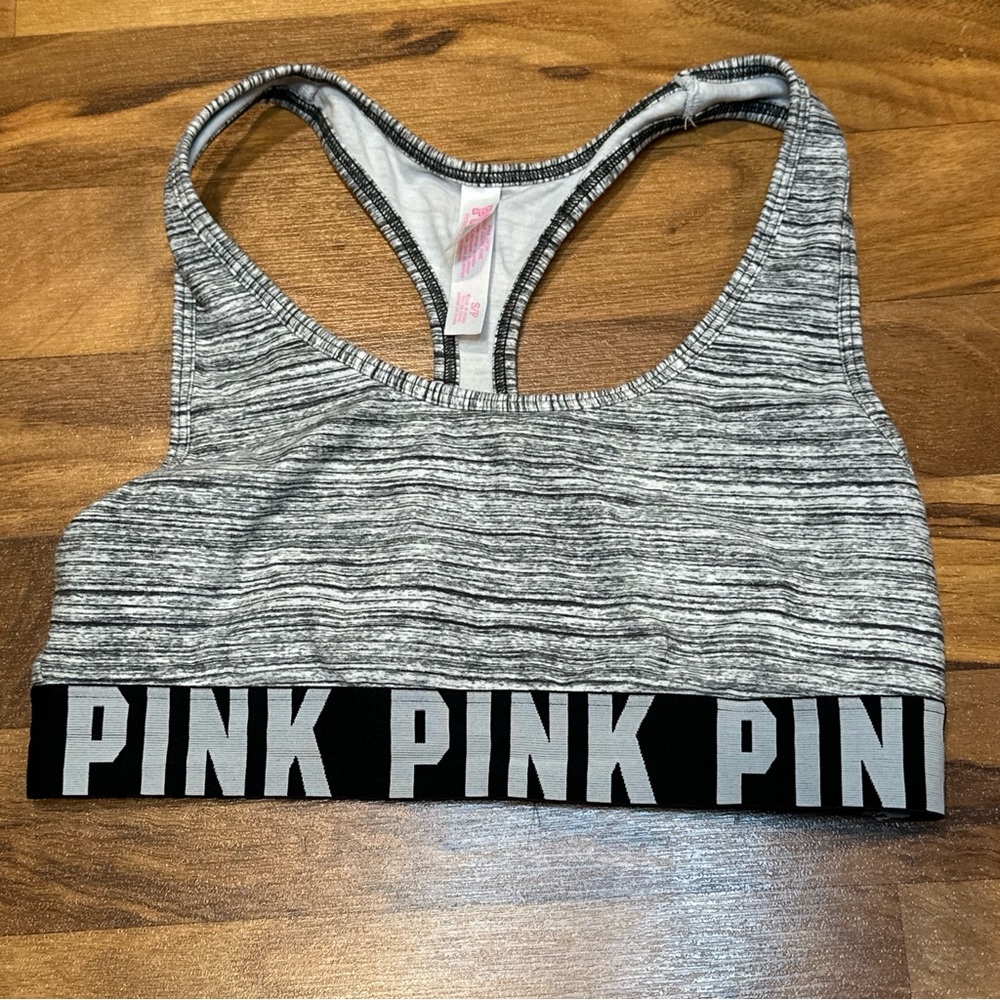 VICTORIA SECRET Sport Bra Size Small Haut‎ Court Pink Heather Racer Back